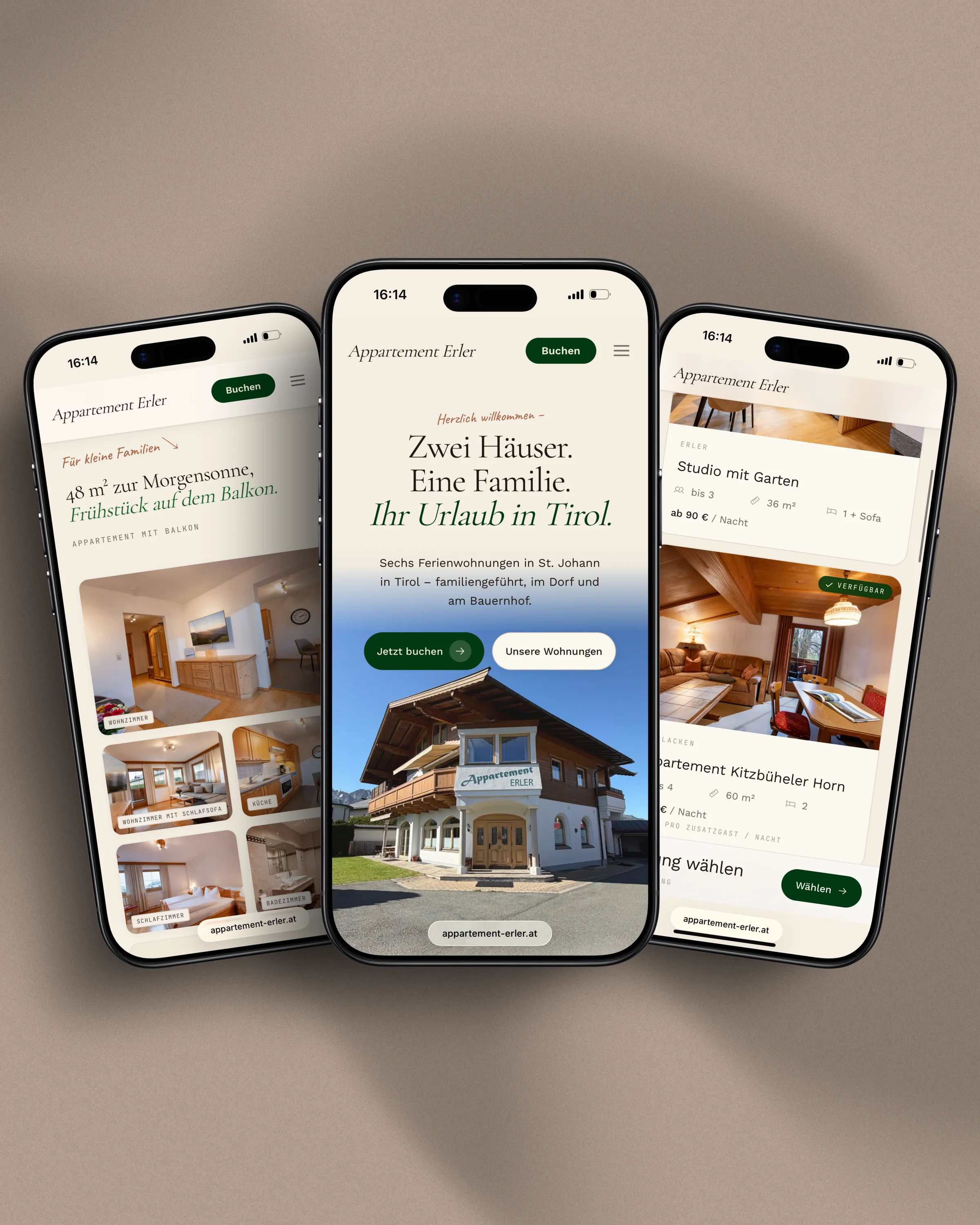 Die neue Website vom Appartement Erler in St. Johann in Tirol